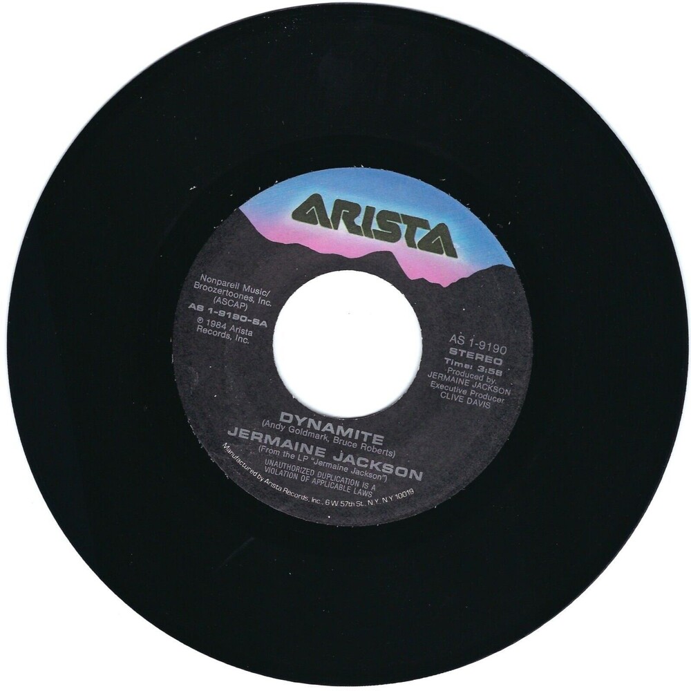Jermaine Jackson 45 Dynamite / Tell Me I'n Not Dreamin' on Arista VG+ Synth-Pop